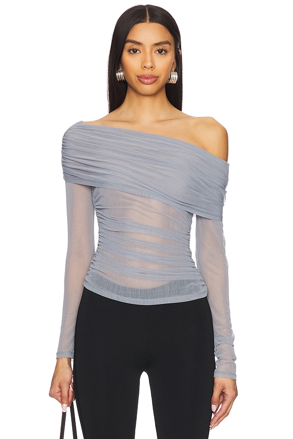 view 1 of 4 Odella Top in Ash Blue
