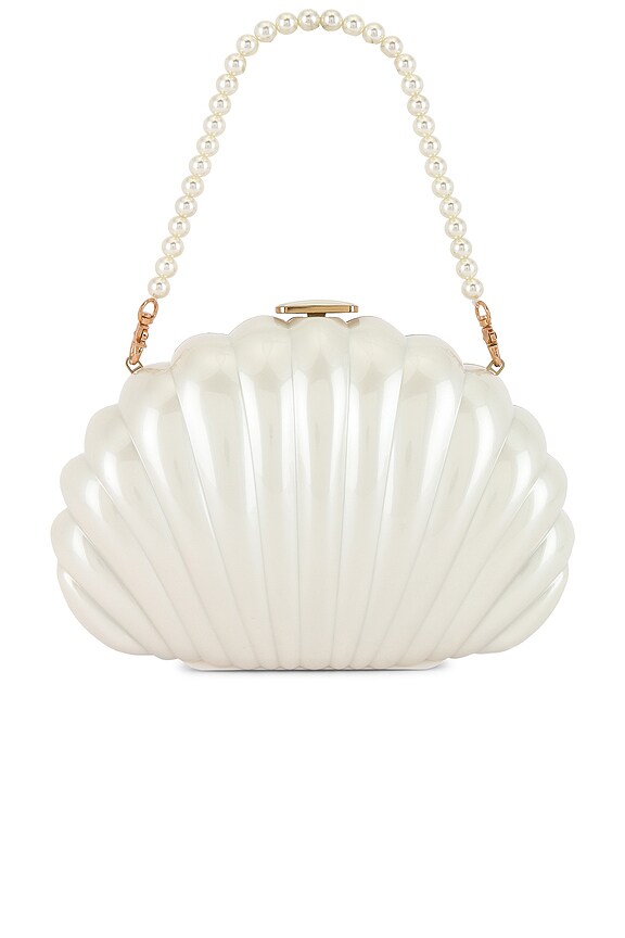 view 2 of 5 x REVOLVE Clam Shell Clutch in Pearl