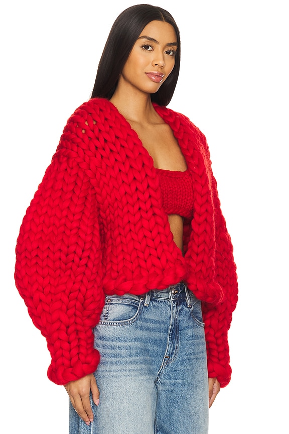 view 2 of 4 CÁRDIGAN DE PUNTO GRUESO in Block Red