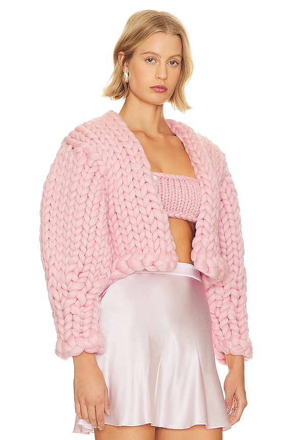 view 2 of 4 Block Colossal Knit Cardigan in Pink