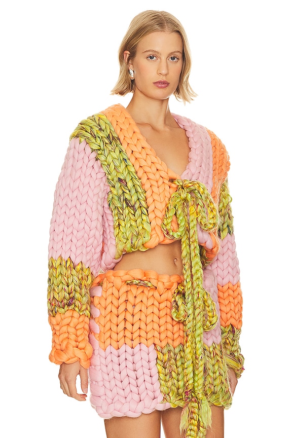 view 2 of 4 COLOSSAL 콜로설 니트 가디건 in Peas & Carrots