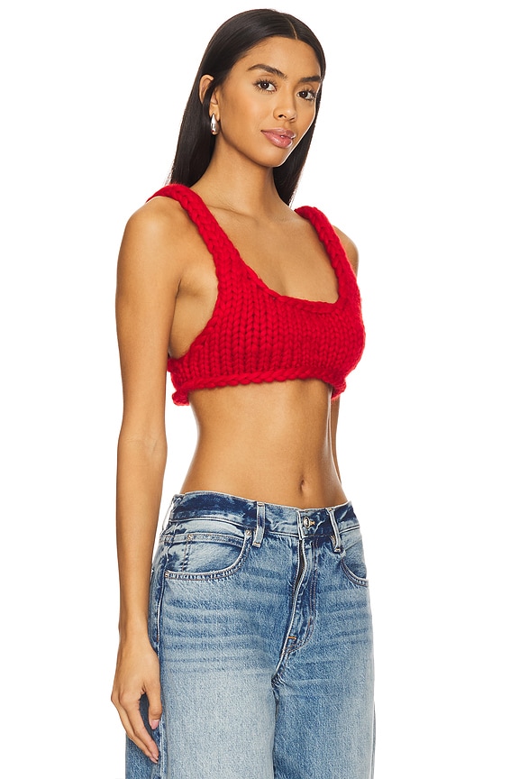 view 2 of 4 Red Colossal Knit Bralette in Red