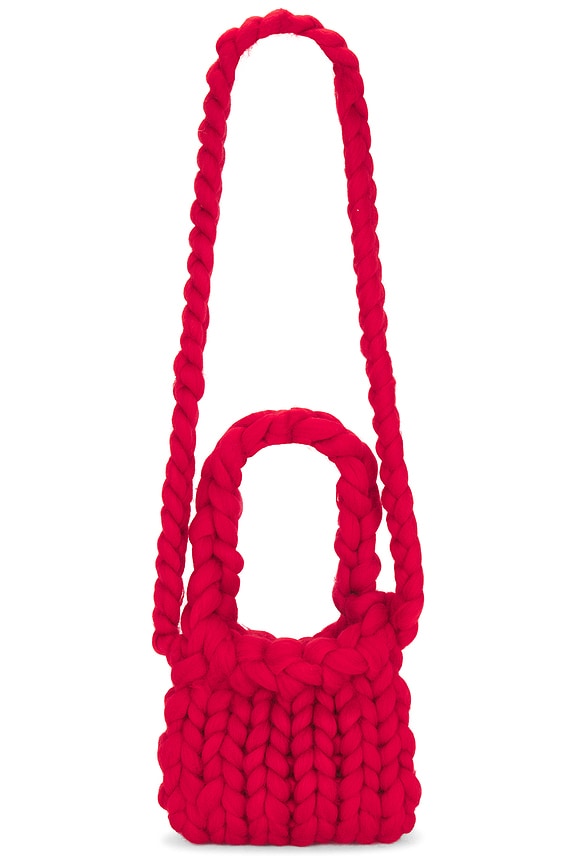view 2 of 4 Red Colossal Knit Crossbody Bag in Red