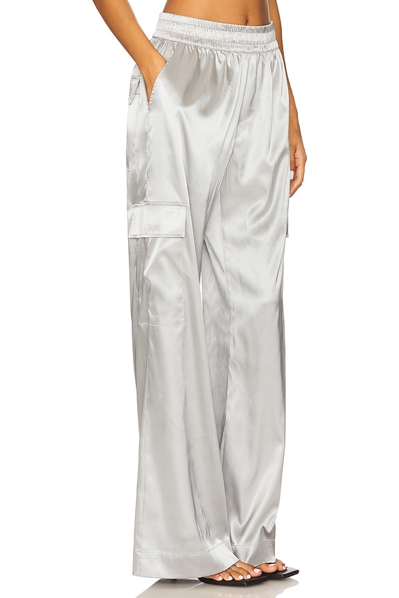 view 2 of 6 Satin Cargo Pants in Silver