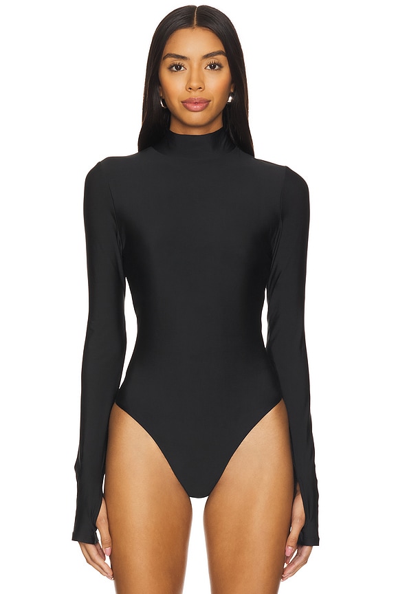 view 2 of 5 x Mona Kattan Mock Neck Bodysuit in Black