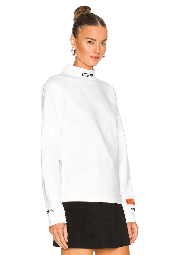 view 2 of 5 CTNMB Long Sleeve Turtleneck in White & Black
