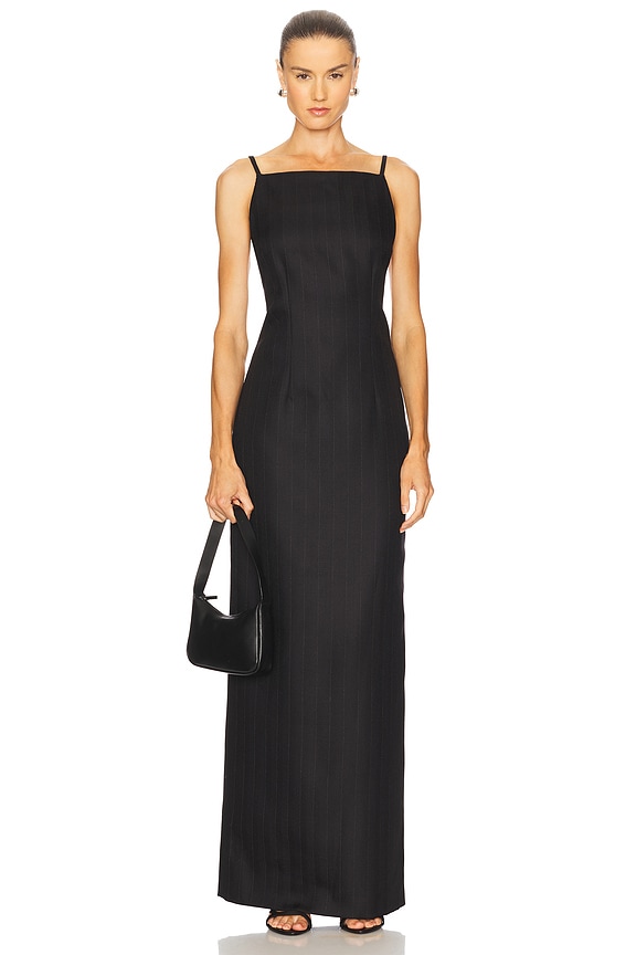 view 2 of 5 Luca Wool Dress in Black Pinstripes