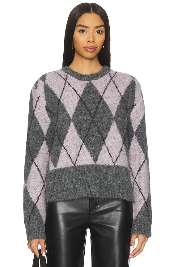 view 1 of 4 Carter Knit Blouse in Argyle Violet