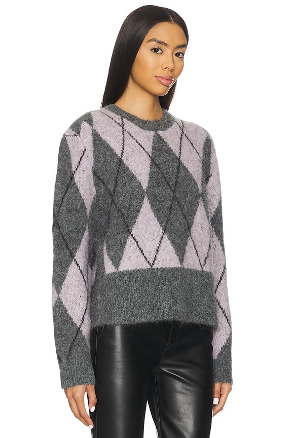 view 2 of 4 Carter Knit Blouse in Argyle Violet