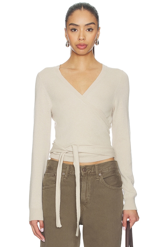 view 1 of 4 Ballerina Knit Wrap Blouse in Creme