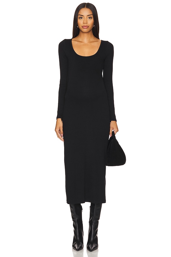 view 2 of 4 VESTIDO LONG SLEEVE RIB in Black