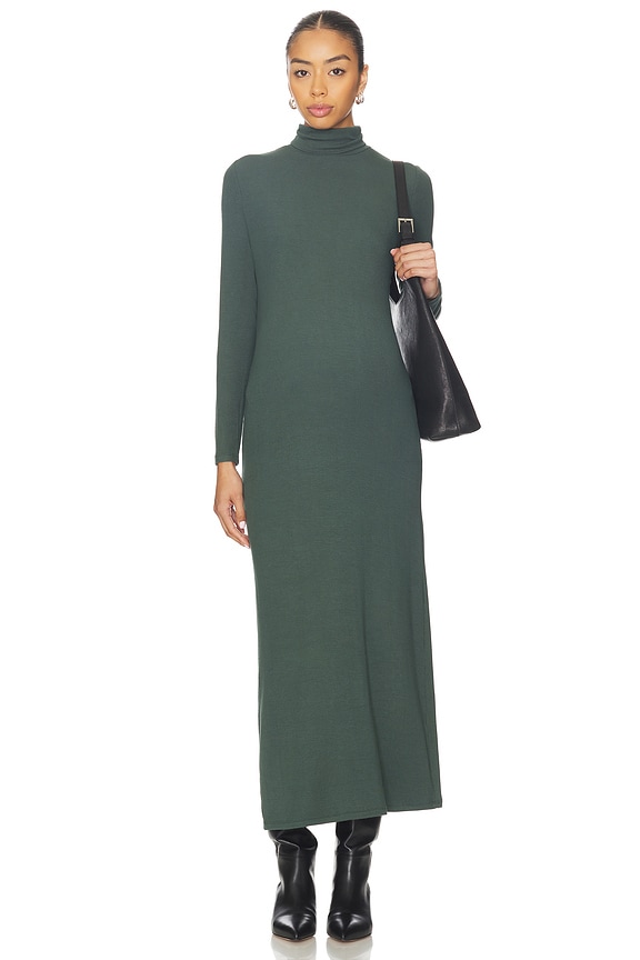 view 2 of 4 The Softest Rib Turtleneck Dress in Juniper