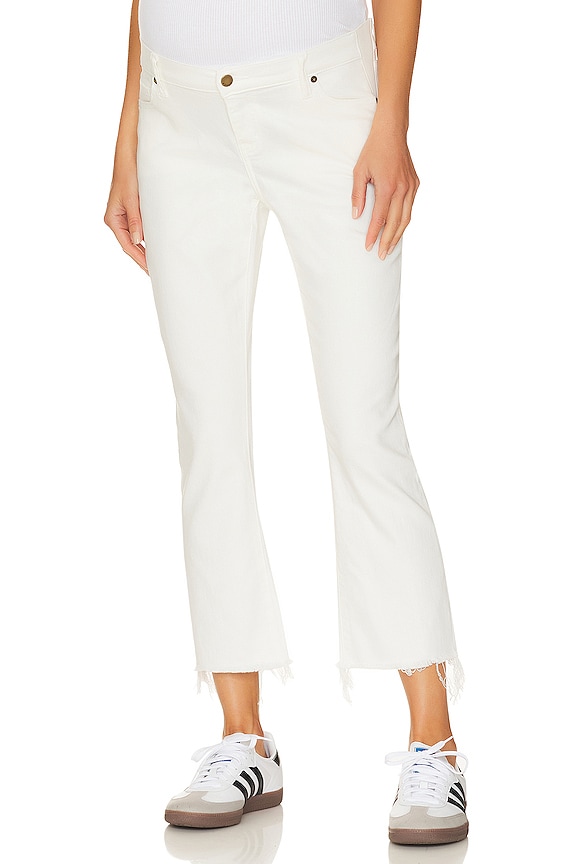 view 2 of 4 the Crop Maternity Jean in True White
