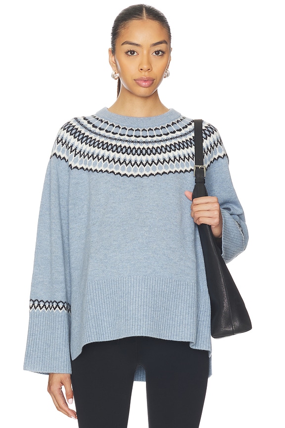 view 2 of 4 The Pippa Fairisle Pullover in Denim Blue Multi Fairisle