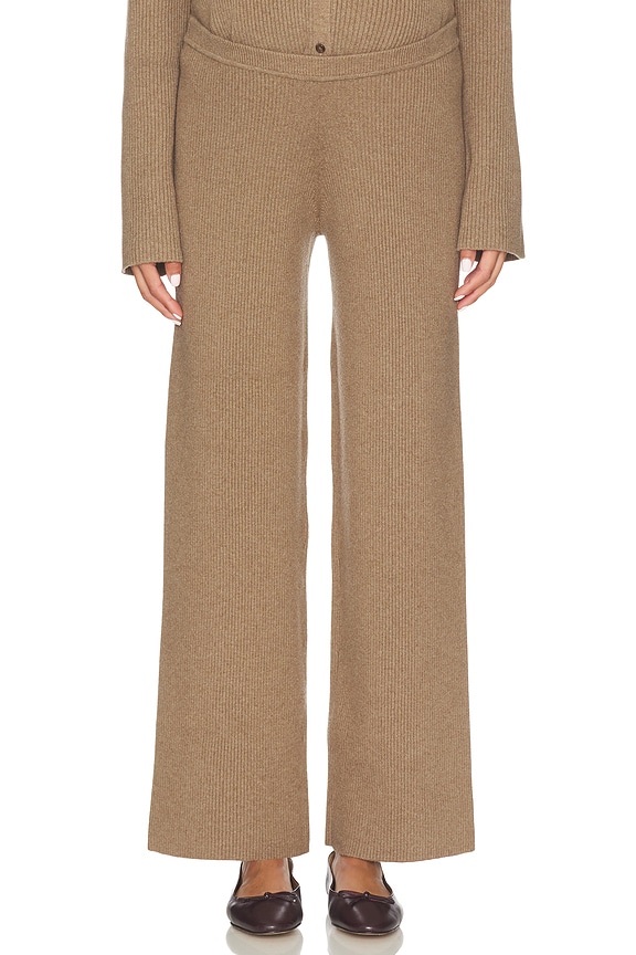 view 2 of 7 The Beatrice Ribbed Knit Pant in Doe Melange