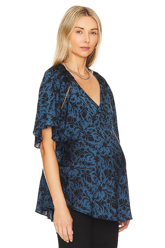 view 2 of 4 Everly Maternity Top in Navy & Black Floral