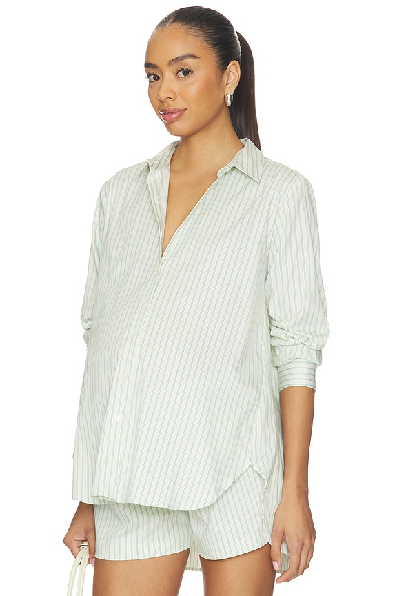 view 1 of 5 CHEMISE THE CLASSIC in Cream & Green Stripe