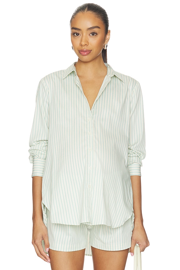 view 2 of 5 CHEMISE THE CLASSIC in Cream & Green Stripe