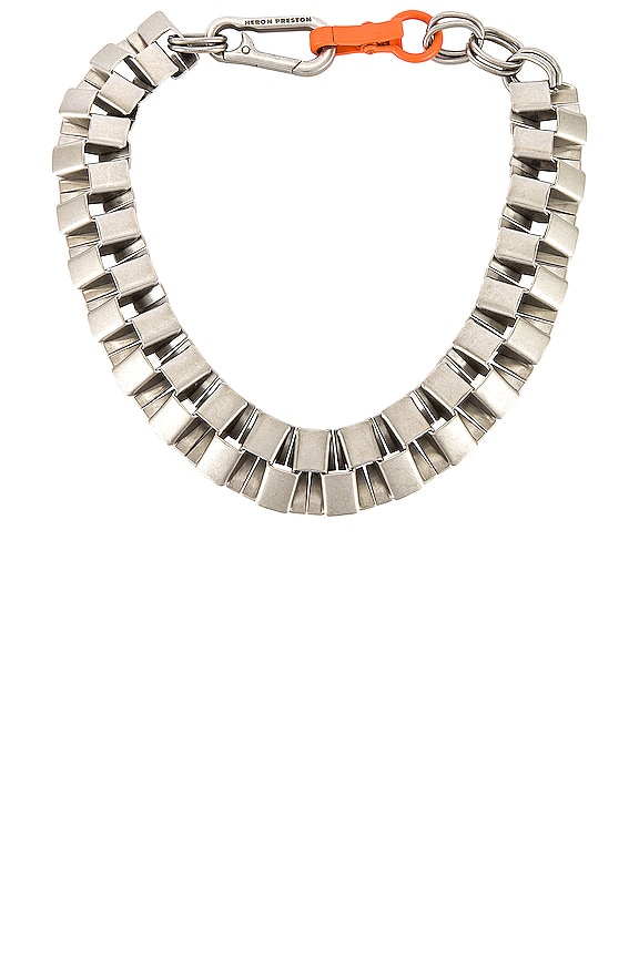 view 1 of 2 Cubic Necklace in Silver & Orange