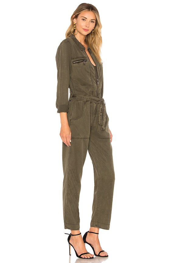 view 2 of 3 Long Sleeve Jumpsuit in Washed Army Green