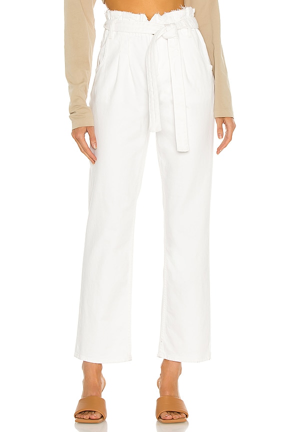 Hudson Jeans Remi High Rise Paperbag Straight in White | REVOLVE