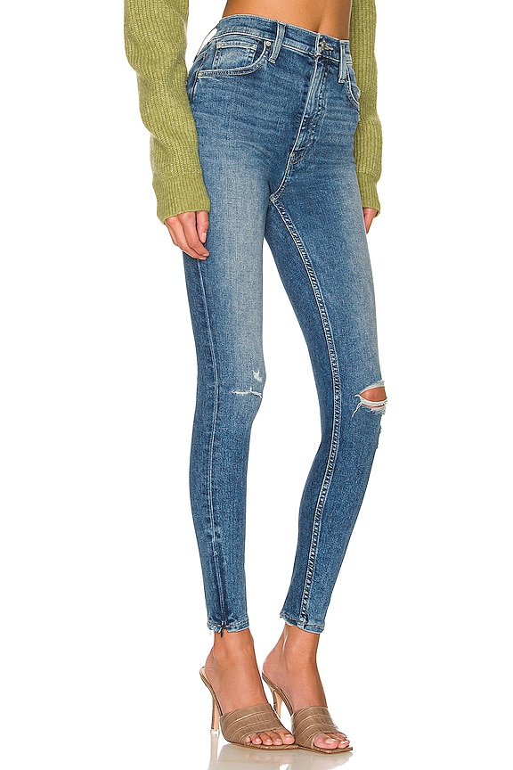 view 2 of 4 JEAN SUPER SKINNY TAILLE HAUTE LONGUEUR CHEVILLE CENTERFOLD in Blue Dust