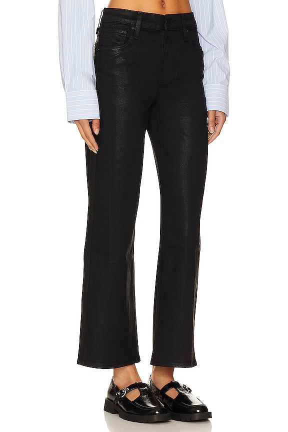 view 2 of 4 PIERNA ANCHA DE TALLE ALTO ROSIE in Coated Black