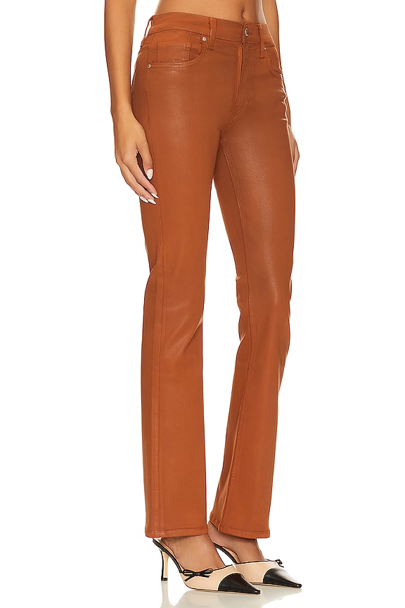 view 2 of 4 JEAN FLARE BABY TAILLE HAUTE BARBARA in Coated Caramel Cafe