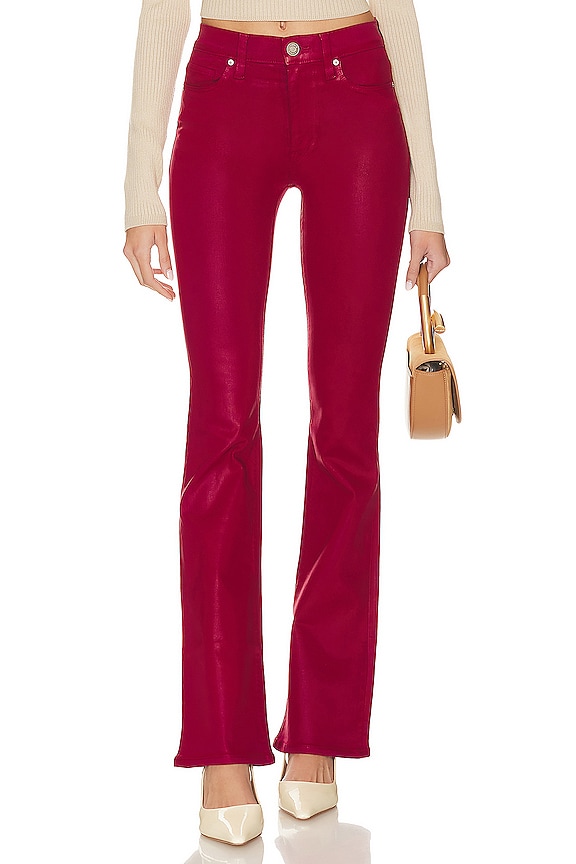Hudson Jeans Barbara High Rise Bootcut in Coated Beet Red | REVOLVE