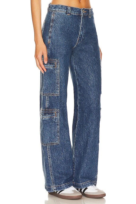 view 2 of 4 High Rise Welt Pocket Cargo Wide Leg in Wonderland