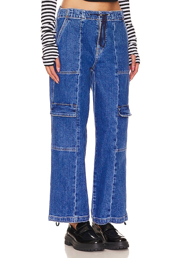 view 2 of 4 Drawstring Cargo Parachute Pant in Chill