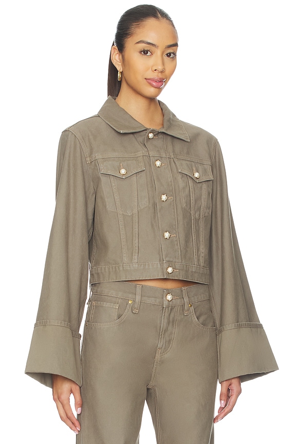 view 2 of 4 BLOUSON EN JEAN in Washed Olive