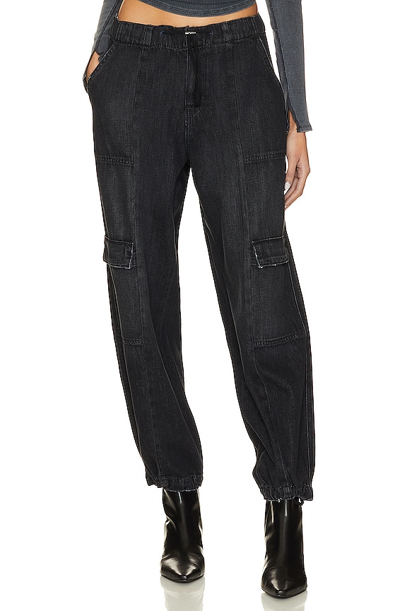 Hudson Jeans Drawstring Parachute Pant in Faded Black | REVOLVE