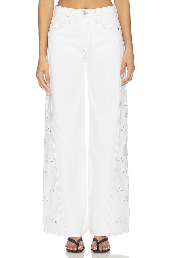 view 1 of 6 James High Rise Wide Leg Pants in Embroidered White