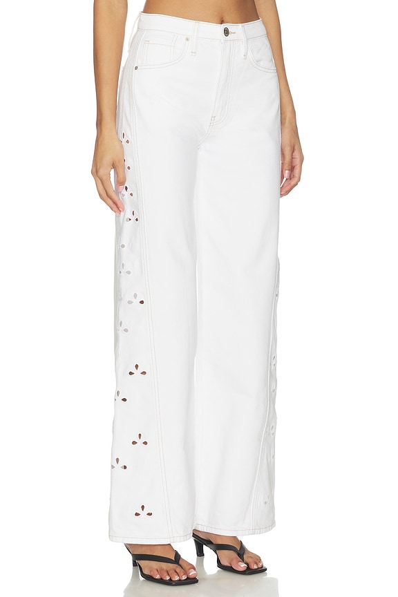 view 2 of 6 James High Rise Wide Leg Pants in Embroidered White