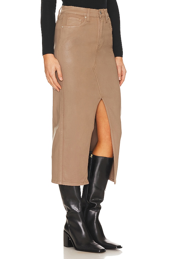 view 2 of 4 RECONSTRUCTED SKIRT リコンストラクテッドスカート in Coated Hot Latte