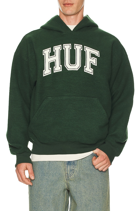 view 1 of 4 SWEAT À CAPUCHE CRACKED in Forest Green