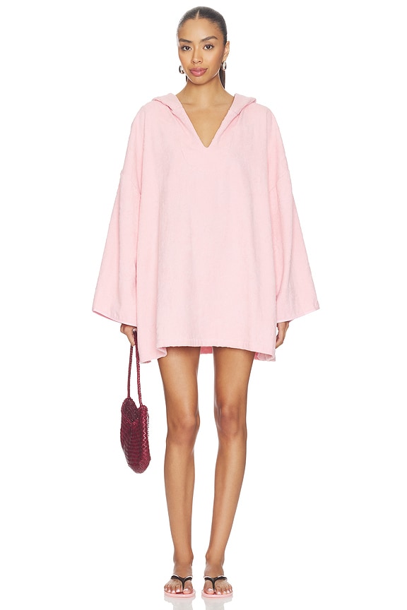 view 1 of 4 Sunny Towelling Hooded Poncho in Pink