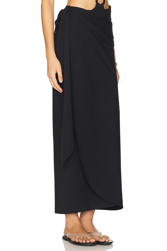 view 2 of 6 Long Sarong in Black
