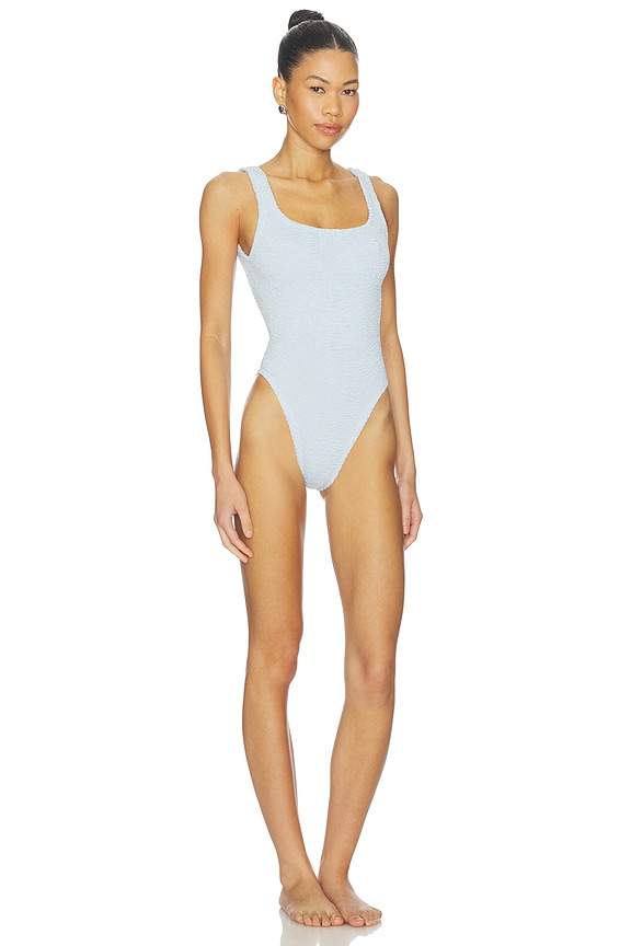 view 2 of 4 MAILLOT DE BAIN 1 PIÈCE ENCOLURE CARRÉE SQUARE NECK ONE PIECE in Metallic Ice Blue