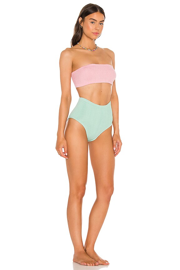 view 2 of 4 MAILLOT DE BAIN 2 PIÈCES DUO EDIE in Metallic Dusty Pink & Pistachio