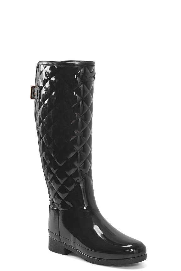 view 2 of 5 BOTTES DE PLUIE REFINED GLOSS QUILT in Black