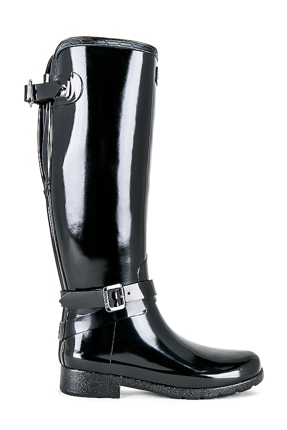 Hunter Refined Adjustable Strap Boot in Black | REVOLVE