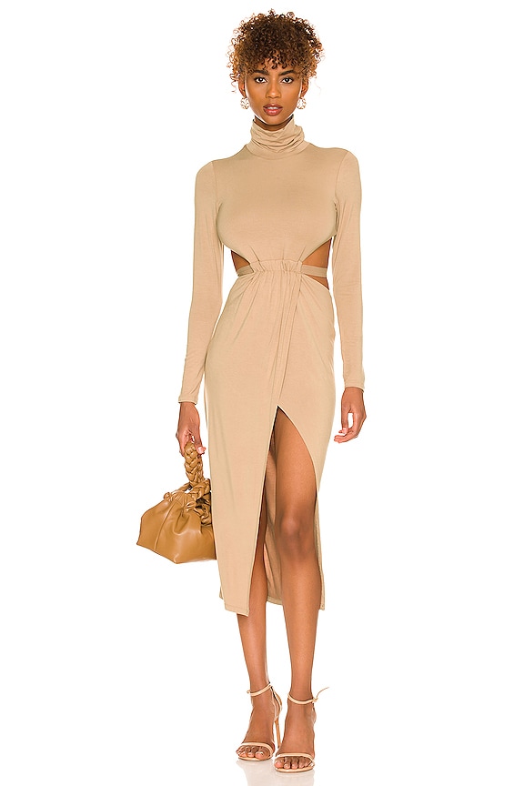 view 1 of 3 VESTIDO MIDI CIA in Camel
