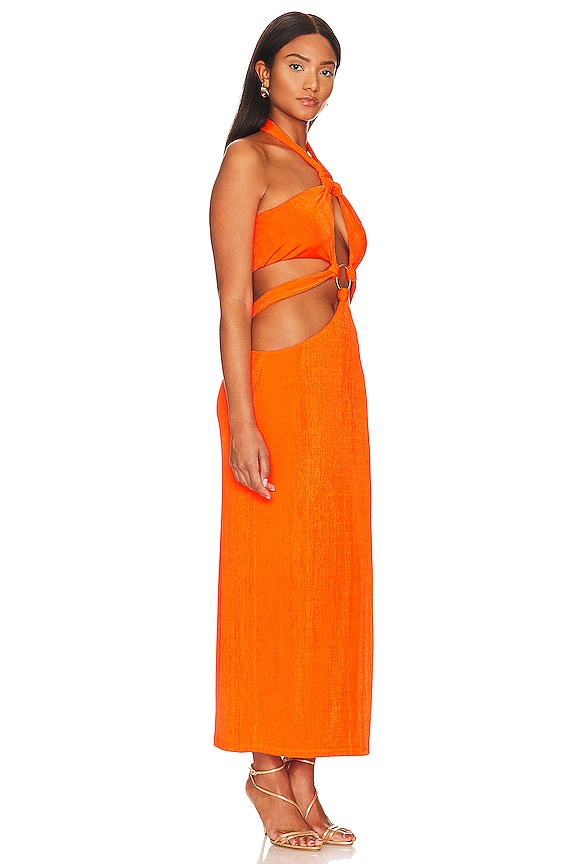 view 2 of 3 Fernanda Midi Dress in Neon Orange