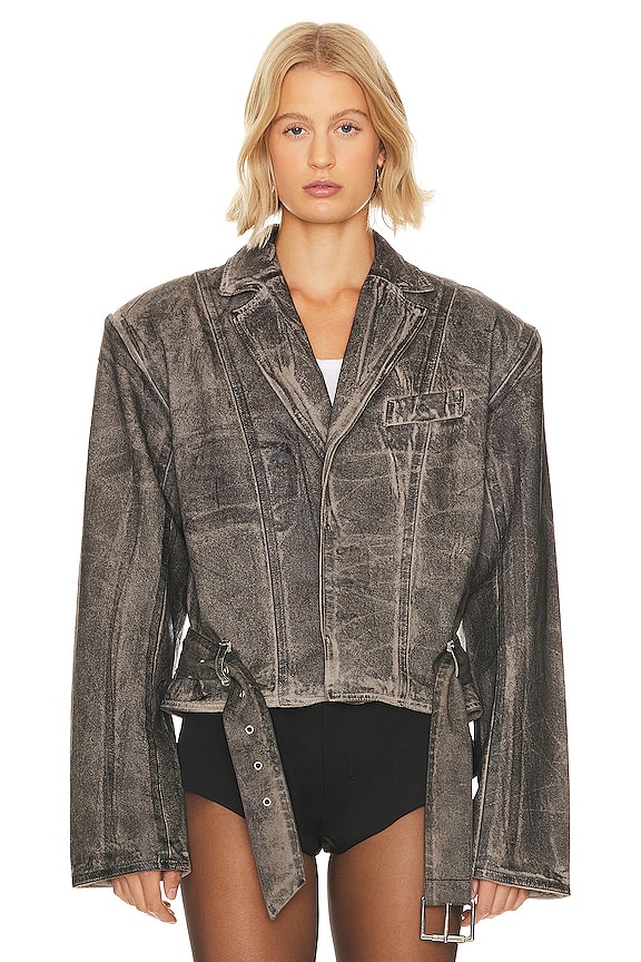 view 2 of 6 Freya Jacket in Coated Vintage Black