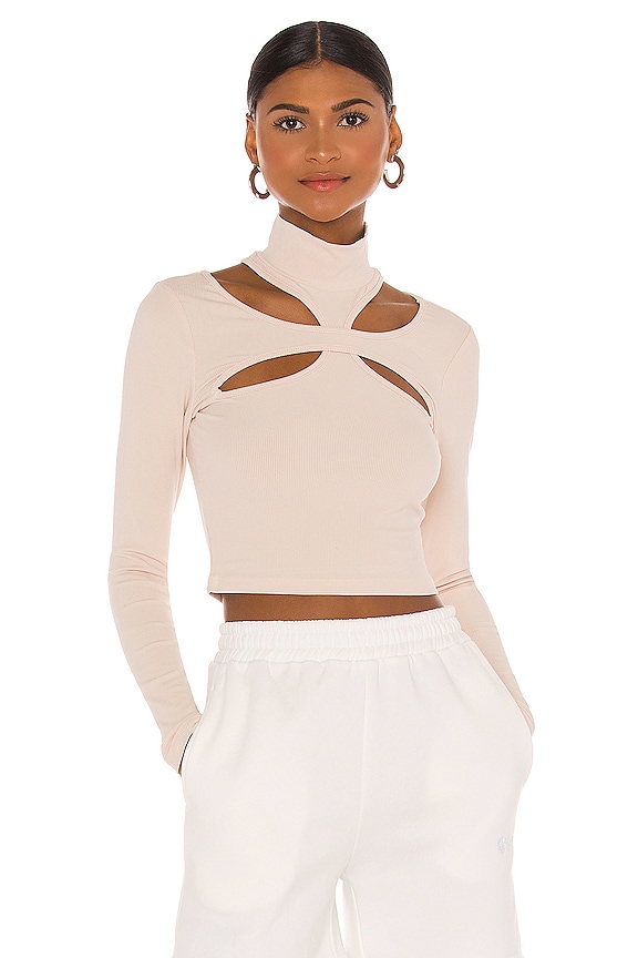 h:ours Alyson Cut Out Top in Beige | REVOLVE