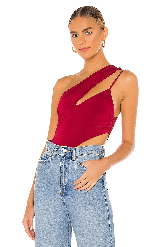 view 1 of 5 Maxim Bodysuit in Dark Red