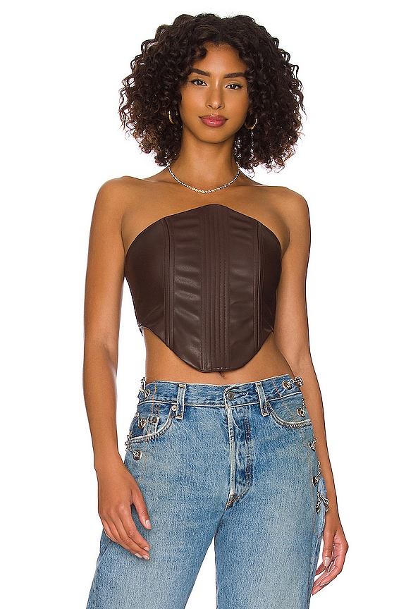 view 1 of 4 TOP CORSÉ CALLI in Dark Brown