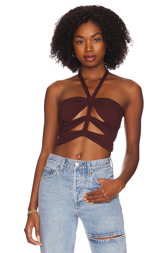view 1 of 4 Kayla Crop Top in Brown